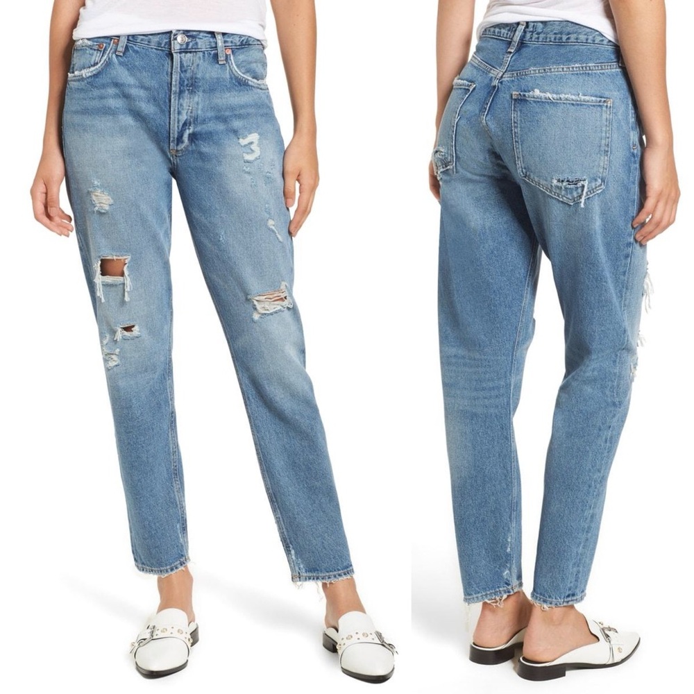 Agolde Jamie High Rise Straight Leg Classic Jeans in Isolation